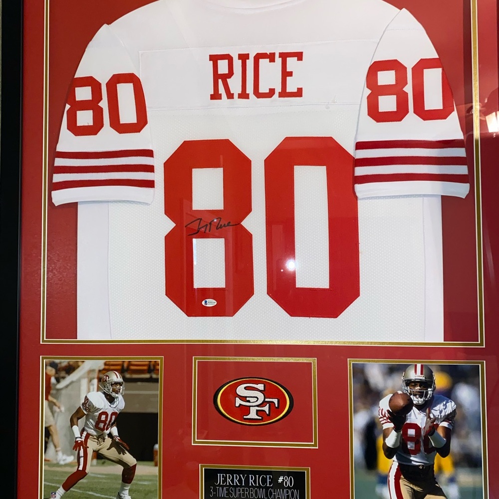 San Francisco 49ers Jerry Rice Signed Jersey Display